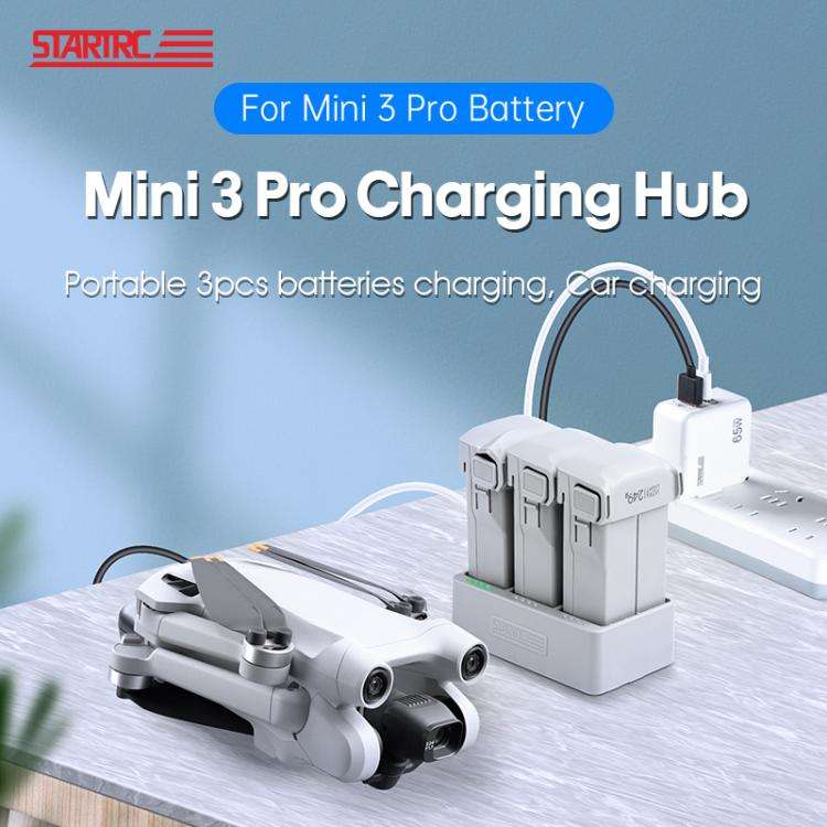 For DJI Mini 3 Pro STARTRC 3 in 1 Charging Butler Battery Charger (Grey)