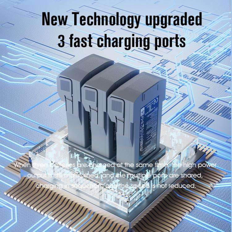 For DJI Mini 3 Pro STARTRC 3 in 1 Charging Butler Battery Charger (Grey)