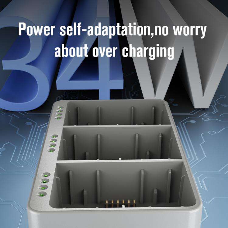 For DJI Mini 3 Pro STARTRC 3 in 1 Charging Butler Battery Charger (Grey)