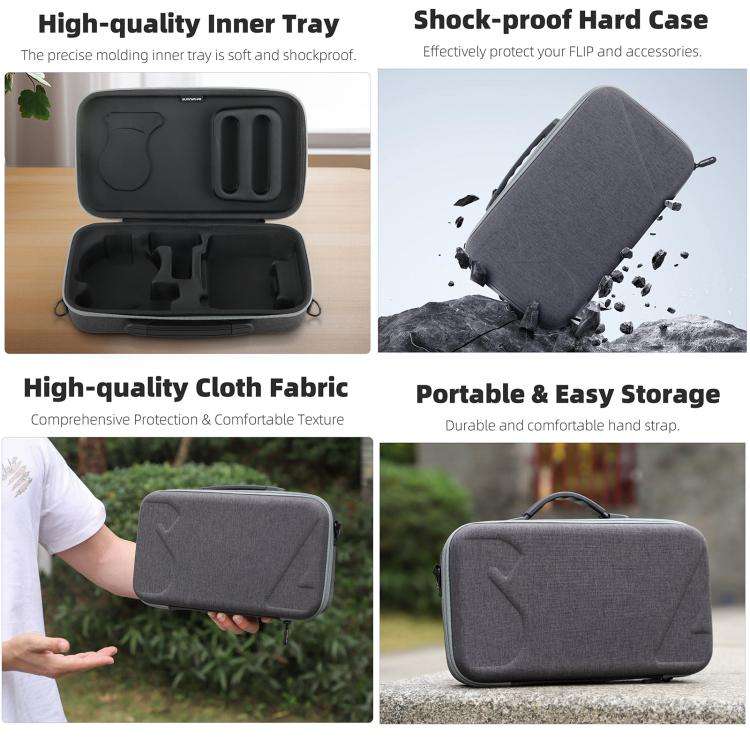 For DJI Flip Sunnylife Simple Storage Bag Shoulder Handbag (Black)
