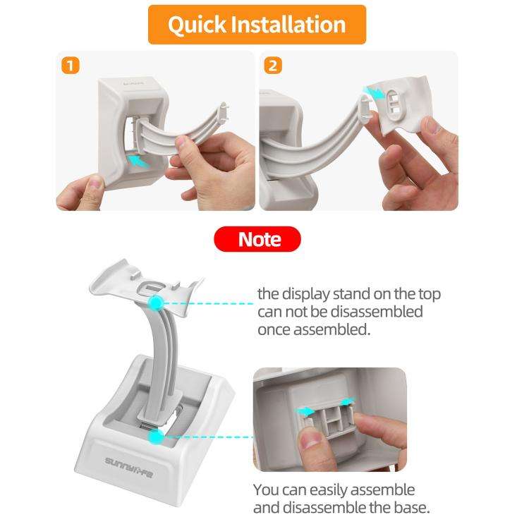 For DJI Flip Sunnylife 2 in 1 Desktop Display Stand Drone Base Mount Exhibition Base Bracket (Grey)