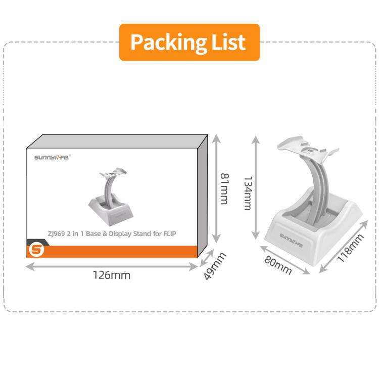 For DJI Flip Sunnylife 2 in 1 Desktop Display Stand Drone Base Mount Exhibition Base Bracket (Grey)