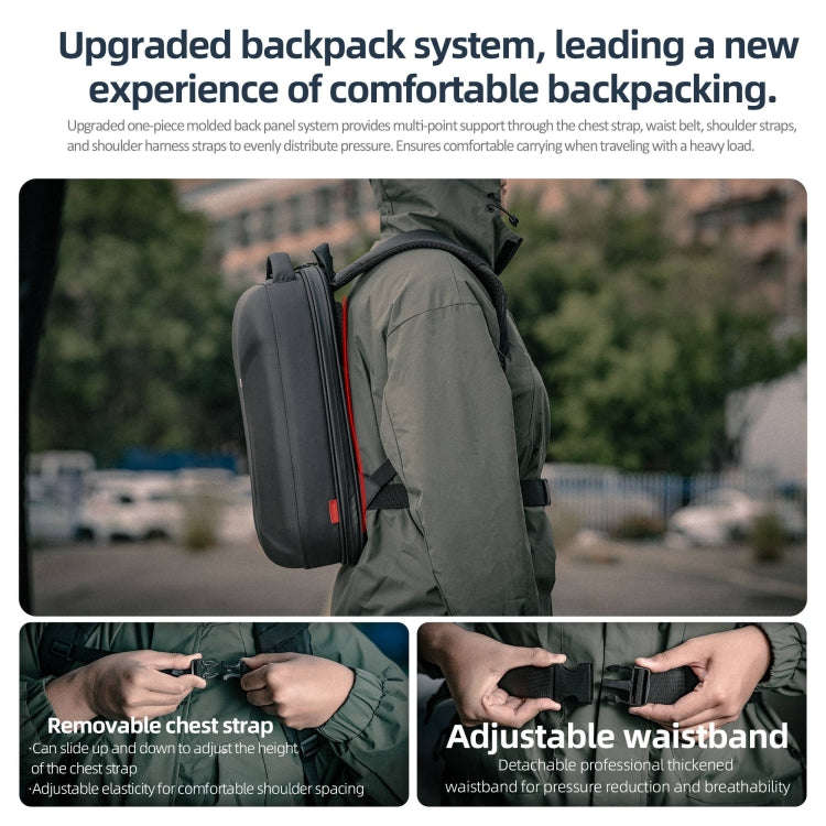 STARTRC Hard Shell Waterproof Shoulders Bag Backpack for DJI Mavic 3 Pro / Mavic 3 Classic (Black)