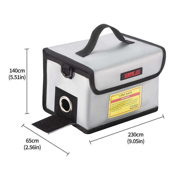 STARTRC Portable 8 Grid Lithium Battery Explosion-proof Safety Storage Bags (Grey)