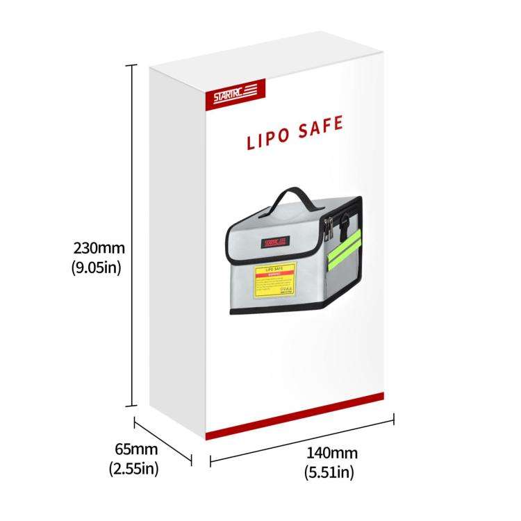 STARTRC Portable 8 Grid Lithium Battery Explosion-proof Safety Storage Bags (Grey)
