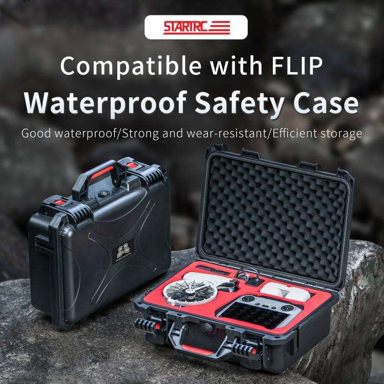 For DJI Flip STARTRC Waterproof ABS Suitcase Storage Box (Black)