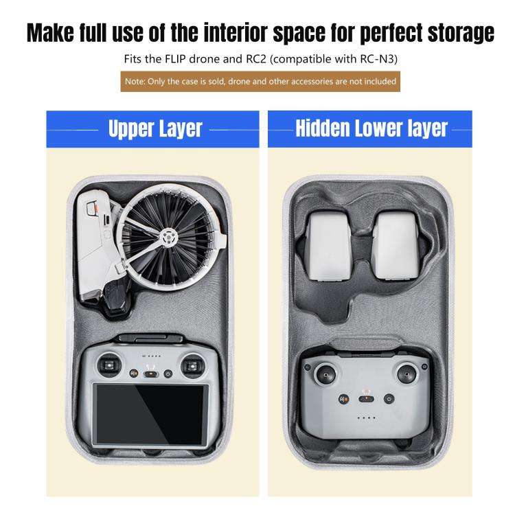 For DJI Flip STARTRC Shoulder Storage Bag Integrated Handbag (Grey)