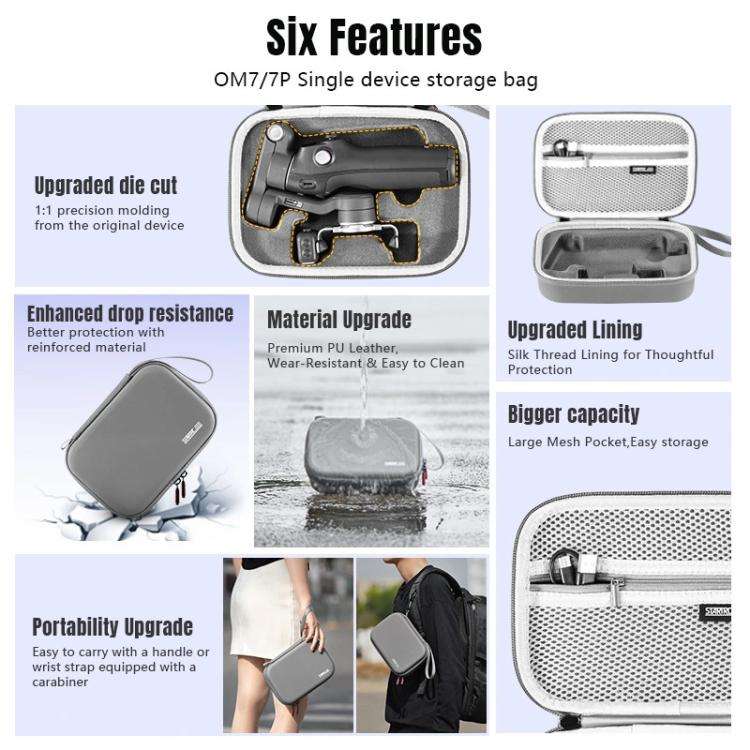 For DJI Osmo Mobile 7 / 7P STARTRC Portable Body Travel Carrying Bag (Grey)