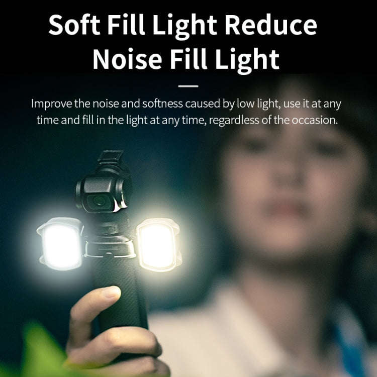 For DJI Pocket 3 STARTRC Cat-ears Magnetic Fill Light  with Holder Clip Kit (Grey)