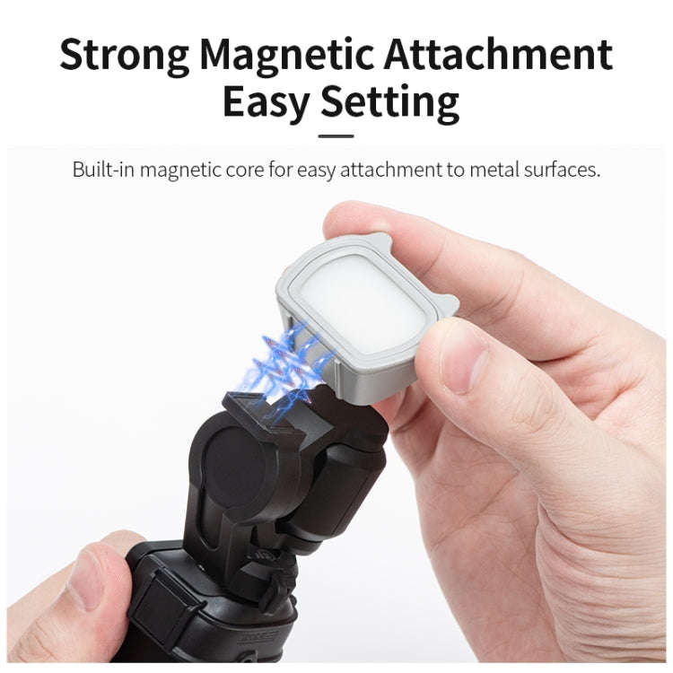 For DJI Pocket 3 STARTRC Cat-ears Magnetic Fill Light  with Holder Clip Kit (Grey)