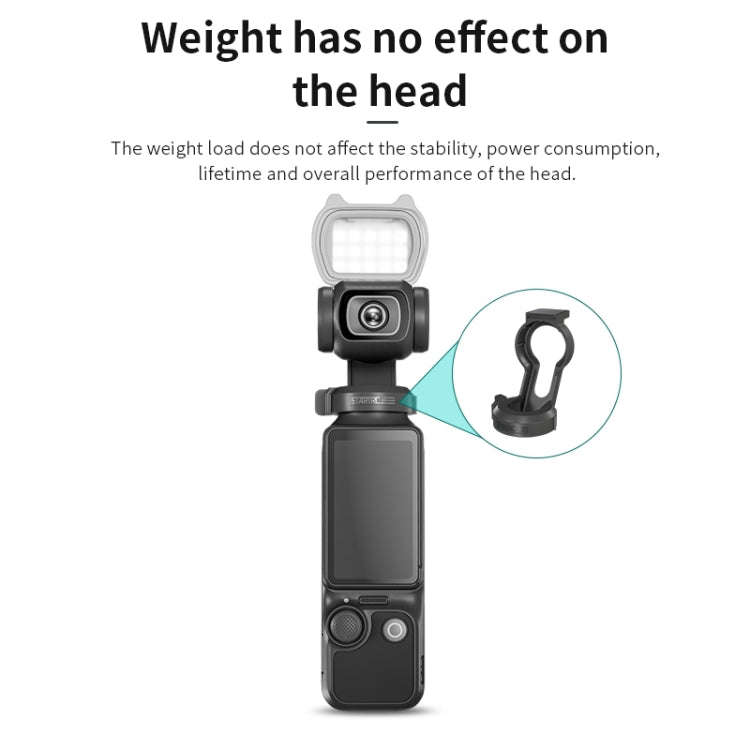 For DJI Pocket 3 STARTRC Cat-ears Magnetic Fill Light  with Holder Clip Kit (Grey)