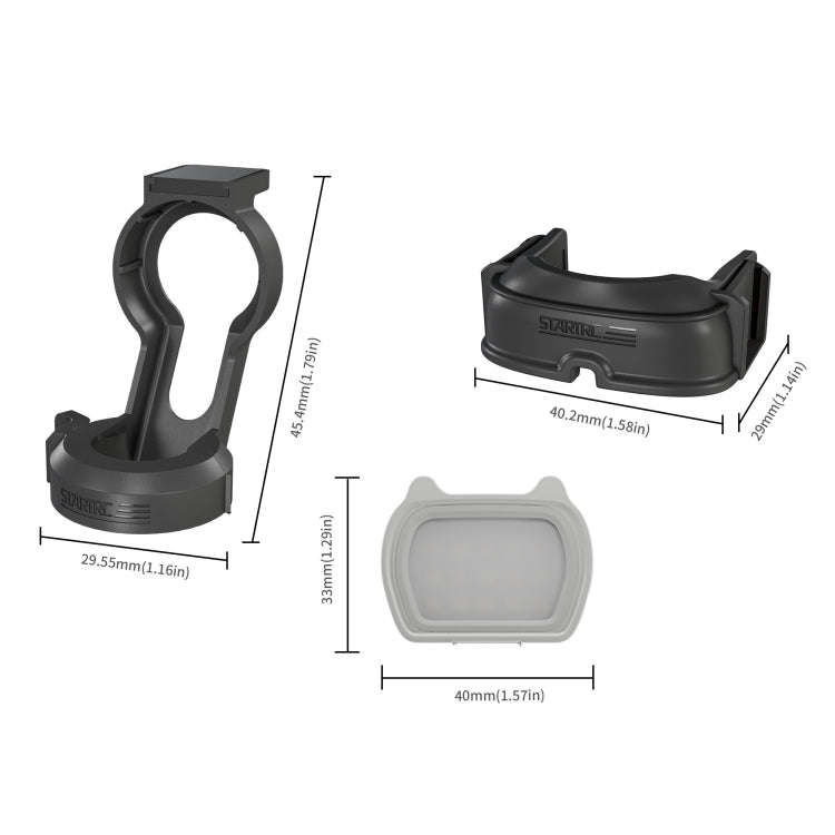 For DJI Pocket 3 STARTRC Cat-ears Magnetic Fill Light  with Holder Clip Kit (Grey)