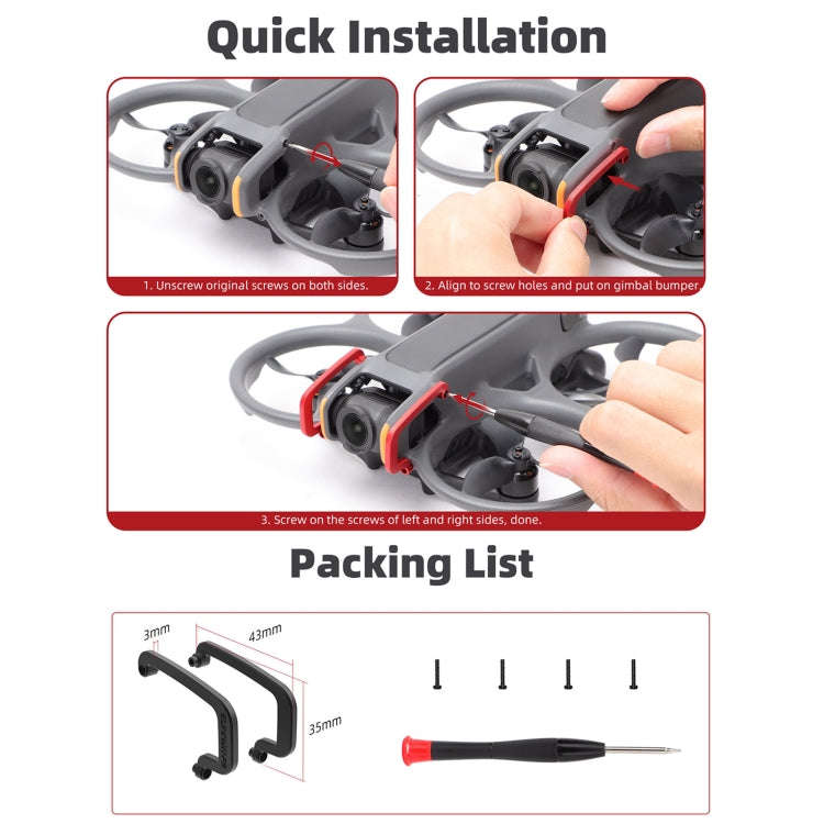 For DJI Avata 2 Sunnylife Gimbal Aluminum Anti-collision Bumper (Red)