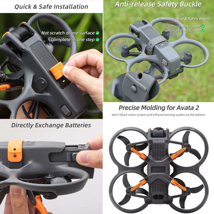 For DJI AVATA 2 Sunnylife LG797 Landing Gear Extensions Heightened Spider Gears Support Leg (Orange)