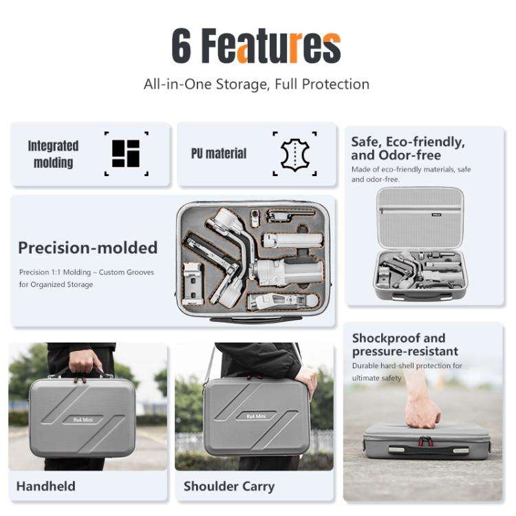 For DJI RS 4 Mini STARTRC Storage Case Box Suitcase (Dark Gray)