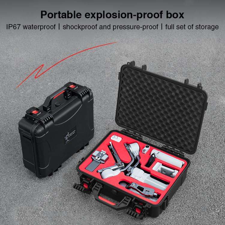 For DJI RS 4 Mini STARTRC PP Waterproof Shockproof Suitcase Portable Storage Box (Black)