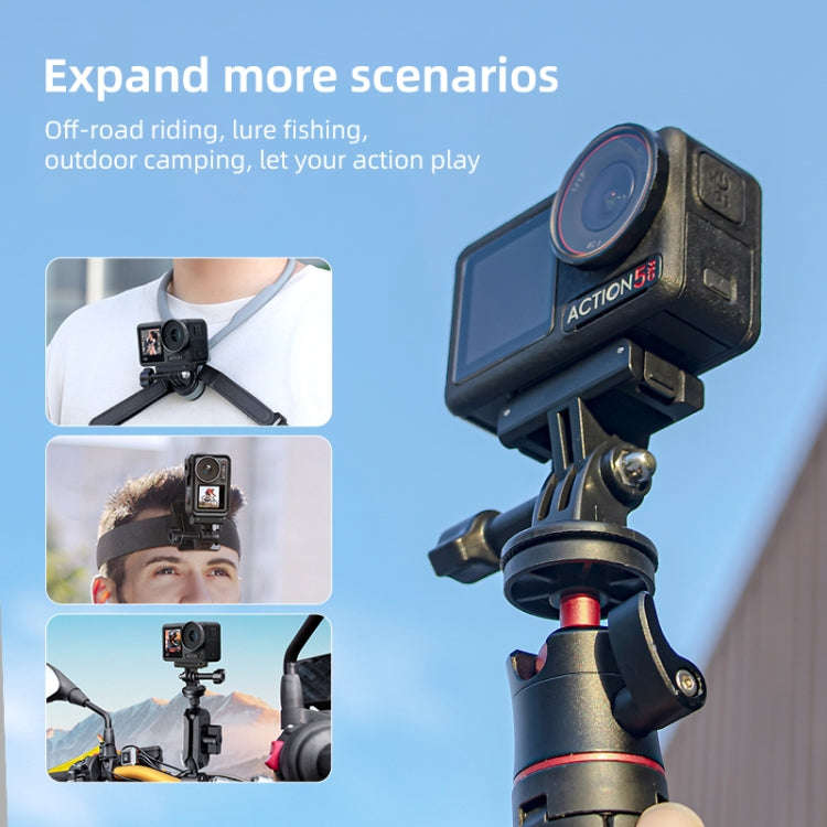 For DJI Osmo Action 5 Pro / 4  / 3 Magnetic Quick Release Base Mount Adapter (Black)