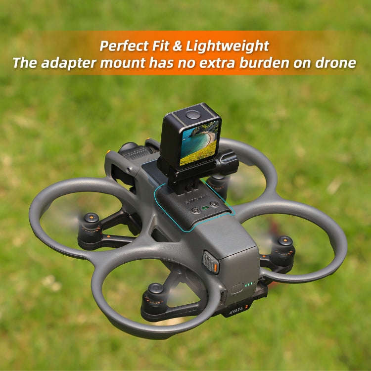 For DJI Avata 2 Sunnylife Action Camera Holder Mount Drone Light Bracket (Black)