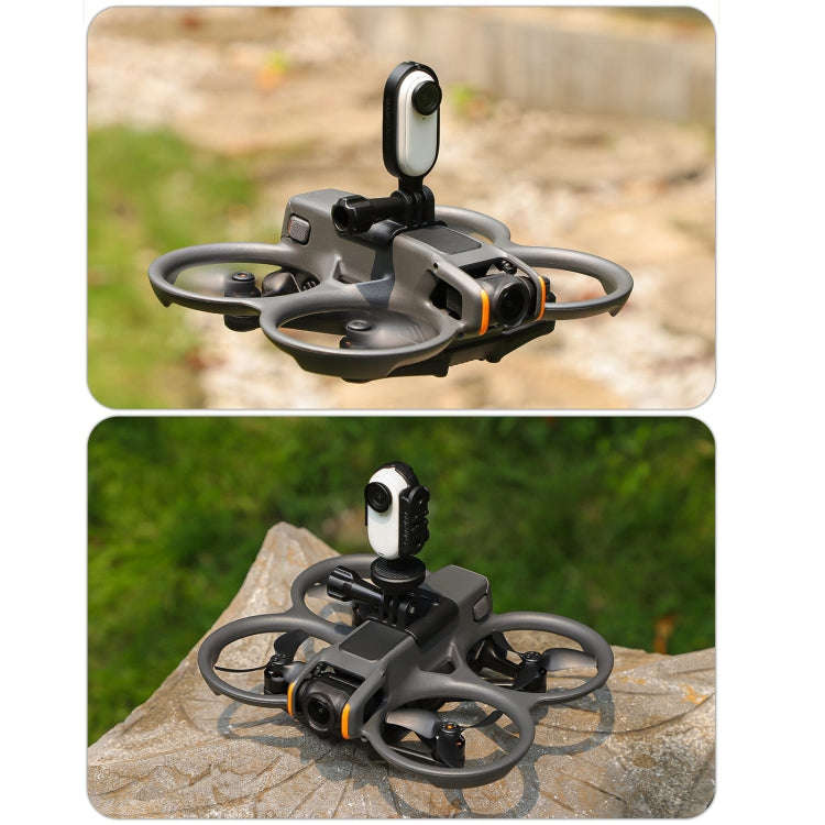For DJI Avata 2 Sunnylife Action Camera Holder Mount Drone Light Bracket (Black)
