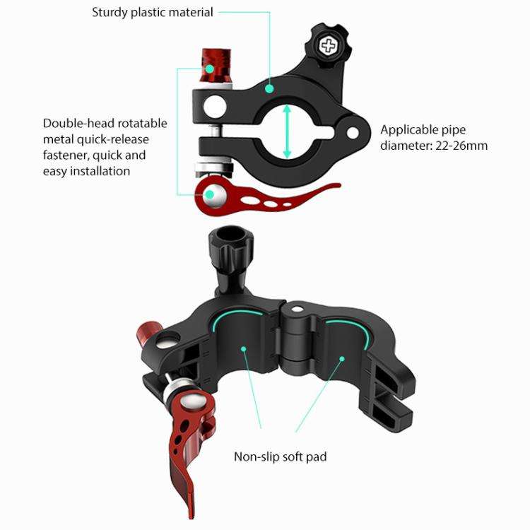 For DJI RC2 Sunnylife Remote Control Shooting Camera Bicycle Clip Mount (Black)