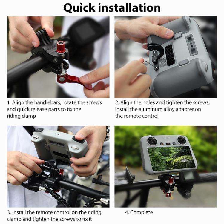 For DJI RC2 Sunnylife Remote Control Shooting Camera Bicycle Clip Mount (Black)