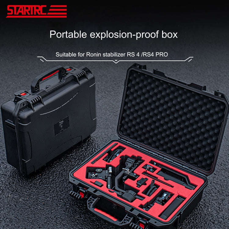 For DJI RS4/  RS4 Pro STARTRC ABS Waterproof Shockproof Suitcase Portable Storage Box (Black)