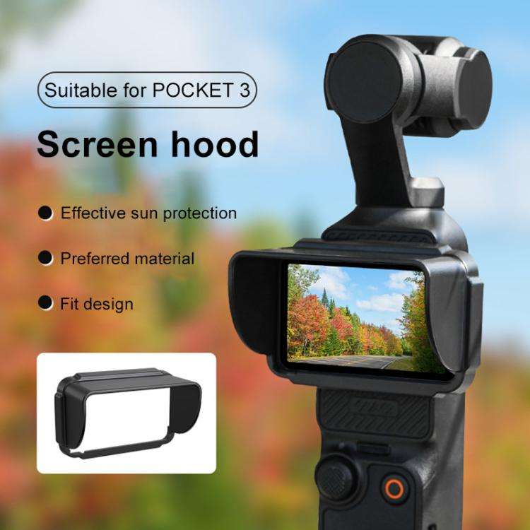 For DJI Osmo Pocket 3 BRDRC Sunshade Hood Screen Shade (Black)