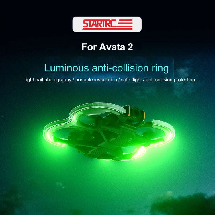 For DJI Avata 2 STARTRC Drone LED Propeller Protective Guard Anti-collision Ring (Transparent)