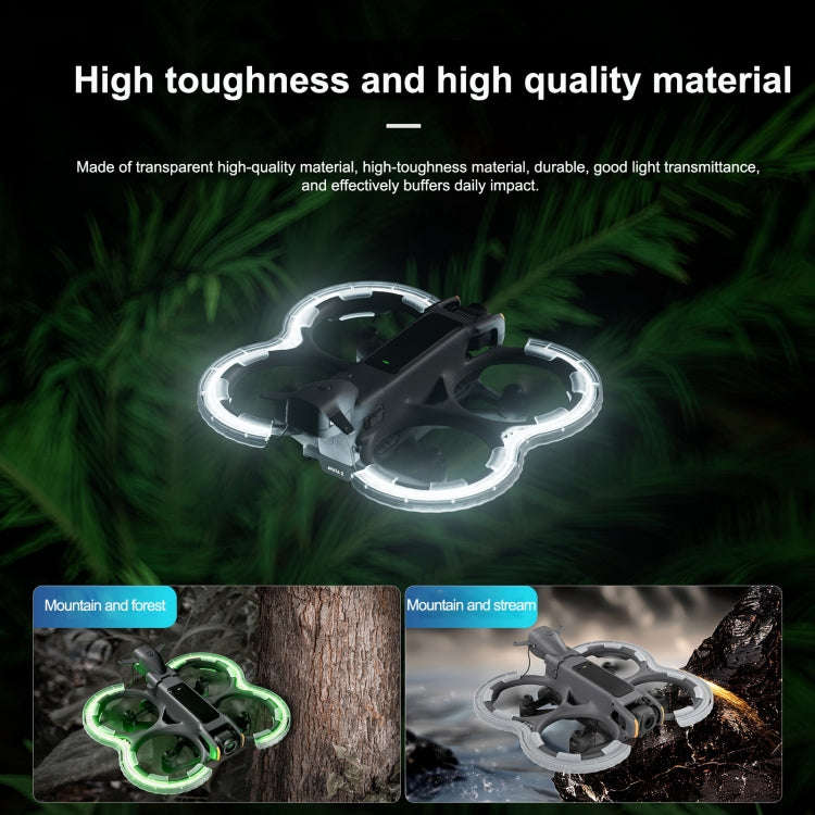For DJI Avata 2 STARTRC Drone LED Propeller Protective Guard Anti-collision Ring (Transparent)