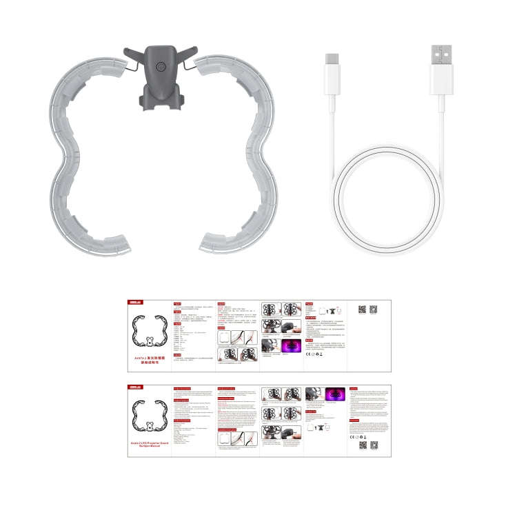 For DJI Avata 2 STARTRC Drone LED Propeller Protective Guard Anti-collision Ring (Transparent)