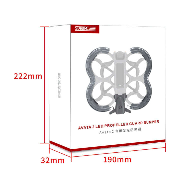 For DJI Avata 2 STARTRC Drone LED Propeller Protective Guard Anti-collision Ring (Transparent)