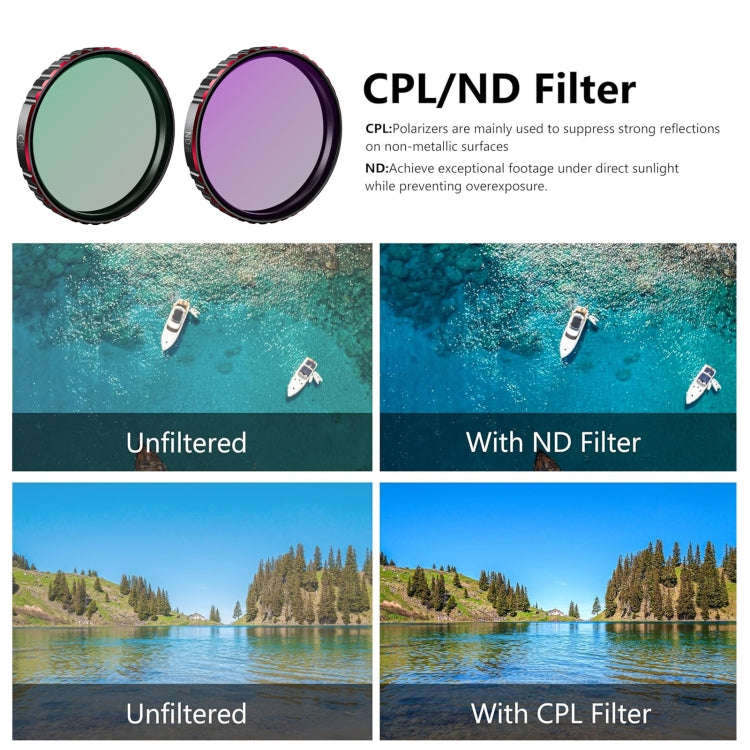 For DJI Osmo Action 5 Pro STARTRC 4 in 1 CPL ND8 ND16 ND32 Camera Lens Filter