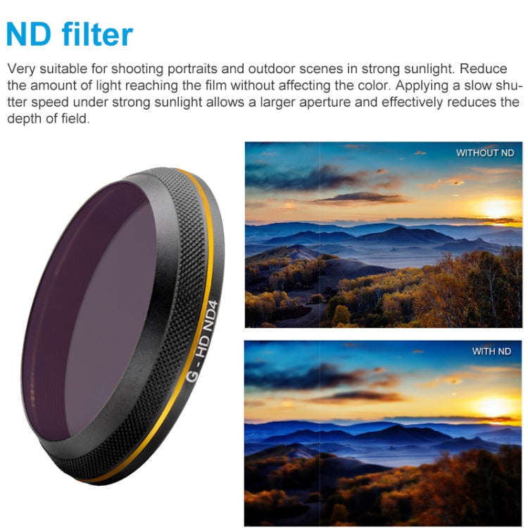 PGYTECH X4S-HD ND4 Gold-edge Lens Filter for DJI Inspire 2 / X4S Gimbal Camera Drone Accessories