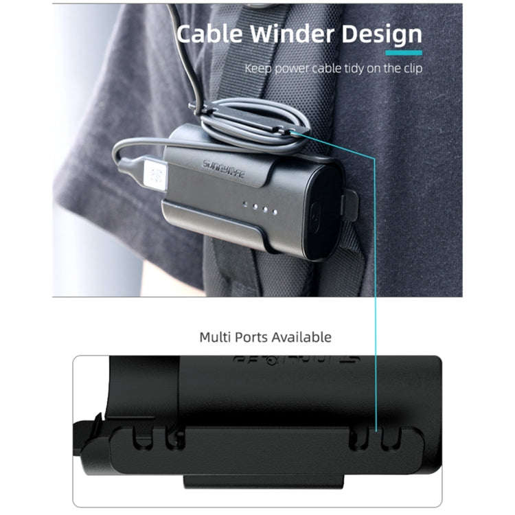 Sunnylife Battery Clip Holder Cable Management Winder Protective Case for DJI FPV Goggles V2(Black)