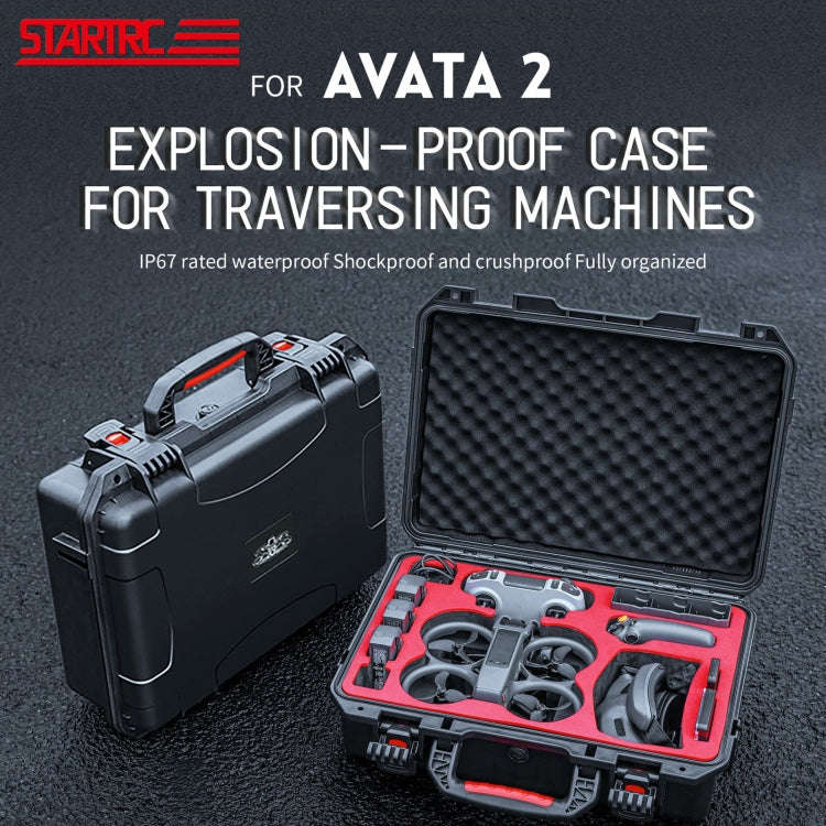 For DJI Avata 2 STARTRC M2 ABS Waterproof Shockproof Suitcase Storage Box (Black)