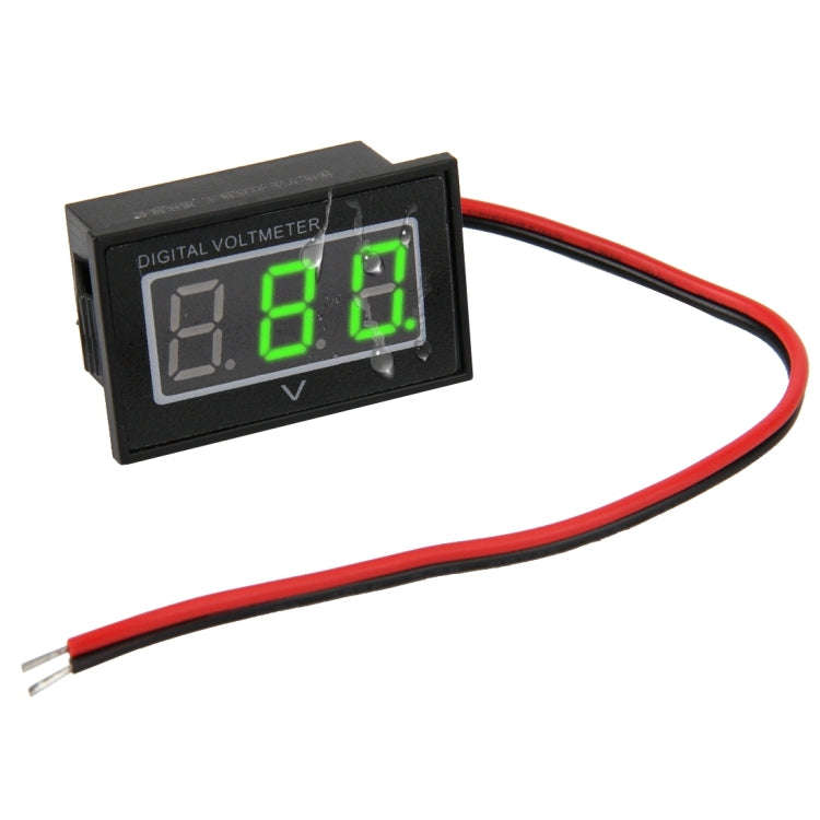 V40D 2 Wires Green Light Display Mini Waterproof IPX4 Digital Voltage Meter, Measure Voltage: DC ...