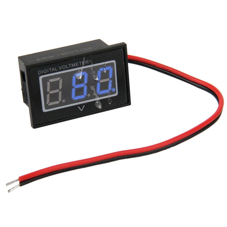V40D 2 Wires Blue Light Display Mini Waterproof IPX4 Digital Voltage Meter, Measure Voltage: DC 1...