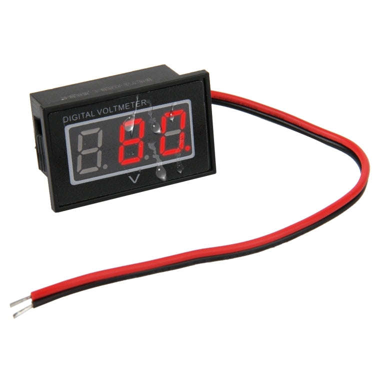 V40D 2 Wires Red Light Display Mini Waterproof IPX4 Digital Voltage Meter, Measure Voltage: DC 15...