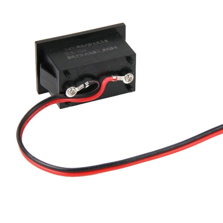 V40D 2 Wires Red Light Display Mini Waterproof IPX4 Digital Voltage Meter, Measure Voltage: DC 15...