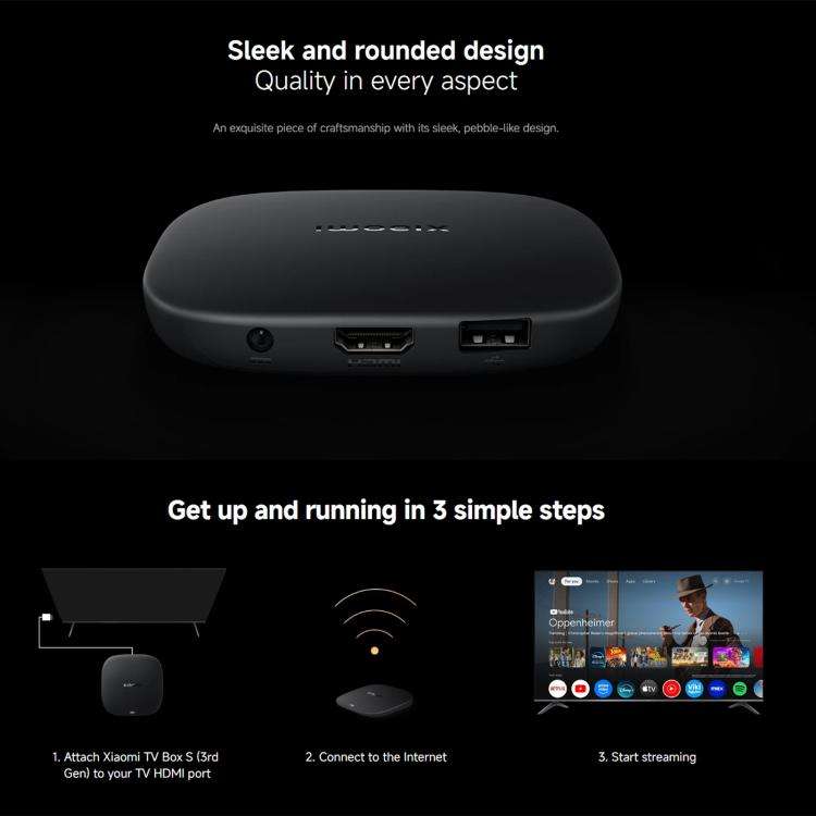 [HK Warehouse] Xiaomi TV Box S 3rd Gen 4K Ultra HD Google TV Smart TV Box Media Player, Quad-Core...