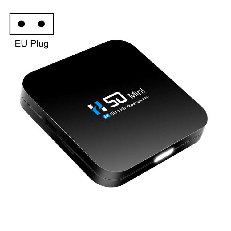 H50 Mini 4K Smart Network TV Box, Android 10.0, RK3318 Quad Core, 2GB+32GB, EU Plug