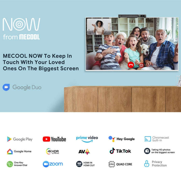 MECOOL KA2 Video Calling on TV Android 10.0 Smart TV Box with Remote Control, Amlogic S905X4 Quad...