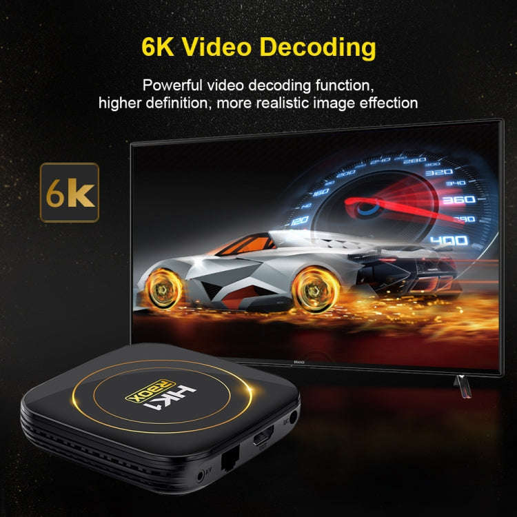 HK1 RBOX-H8S 4K Ultra HD Android 12.0 Smart TV Box with Remote Control, Allwinner H618 Quad-Core,...