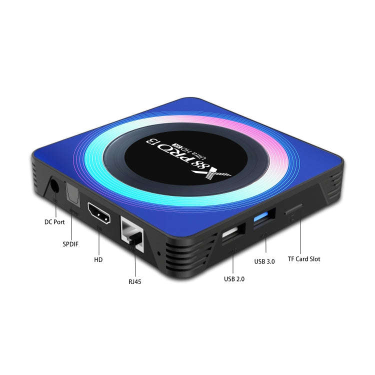 Acrylic X88 Pro 13 8K Ultra HD Android 13.0 Smart TV Box with Remote Control, RK3528 Quad-Core, 4...
