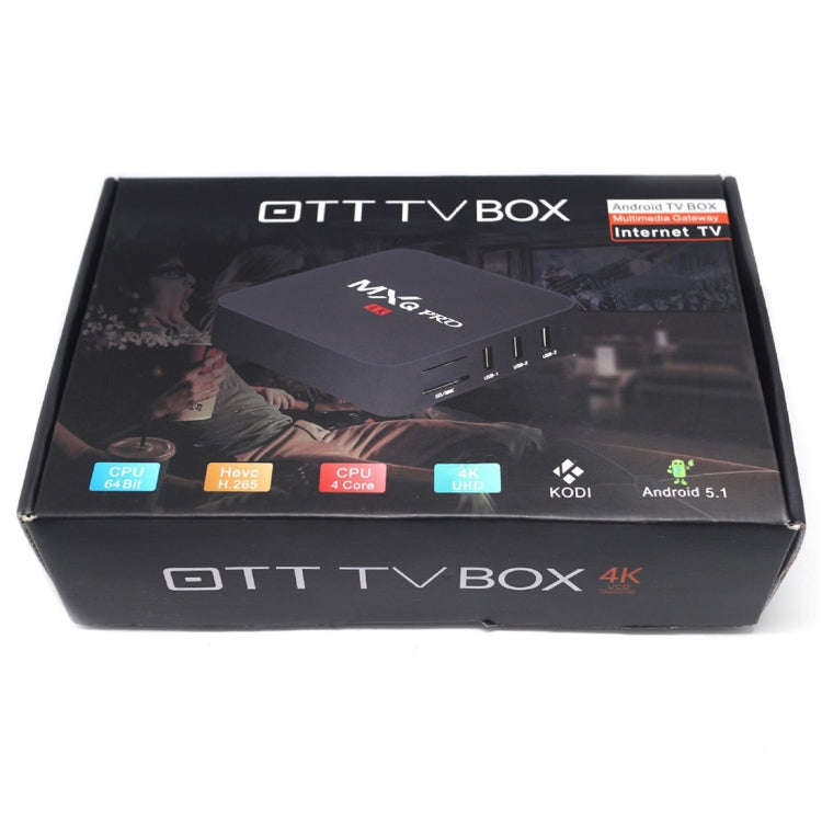 MXQ PROi 1080P 4K HD Smart TV BOX with Remote Controller, Android 7.1 S905W Quad Core Cortex-A53 ...