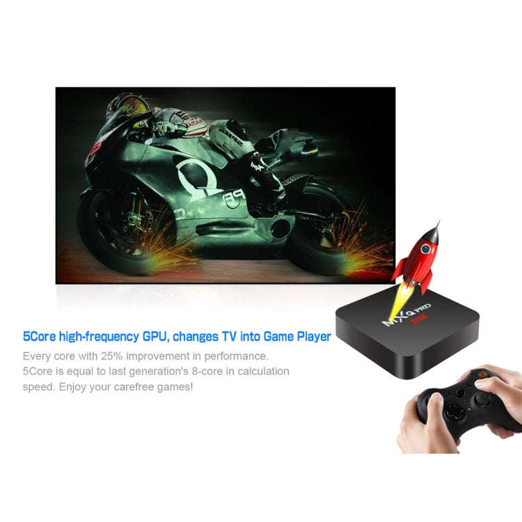 MXQ PROi 1080P 4K HD Smart TV BOX with Remote Controller, Android 7.1 S905W Quad Core Cortex-A53 ...