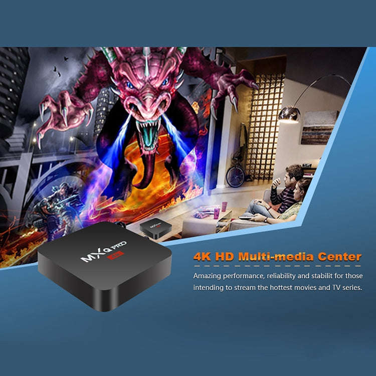MXQ PROi 1080P 4K HD Smart TV BOX with Remote Controller, Android 7.1 S905W Quad Core Cortex-A53 ...