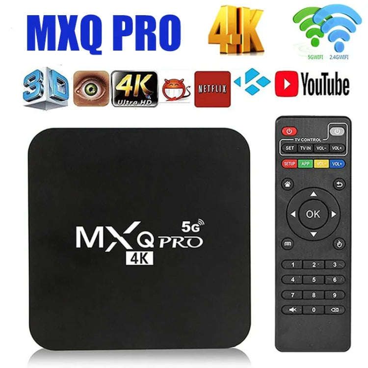 MXQ Pro 4K TV Box Rockchip RK3228A Quad Core CPU Android 7.1, 1GB+8GB wtih Remote Control, UK Plug