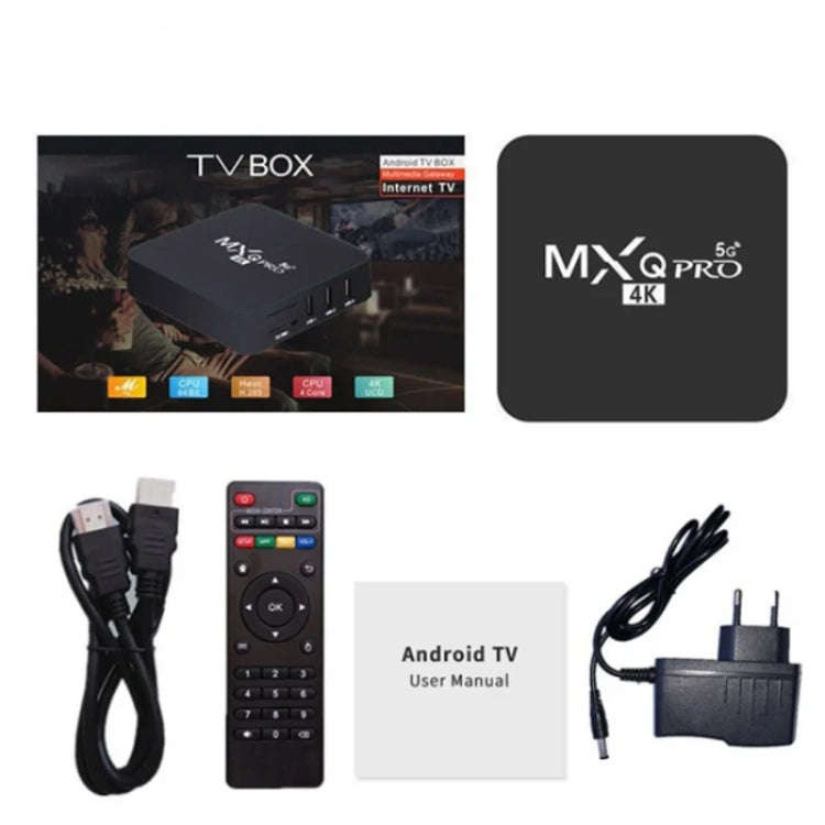 MXQ Pro 4K TV Box Rockchip RK3228A Quad Core CPU Android 7.1, 1GB+8GB wtih Remote Control, UK Plug