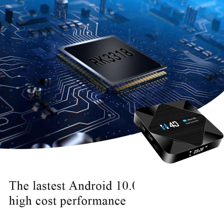 H40 4K Ultra HD Smart TV BOX Android 10.0 Media Player with Remote Control, Quad-core, RAM: 4GB, ...